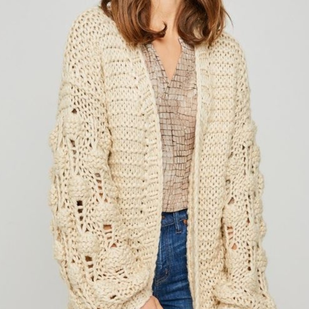 Knit Cardigan Pom Pom Sleeves  on sale final price - Picture 4 of 7